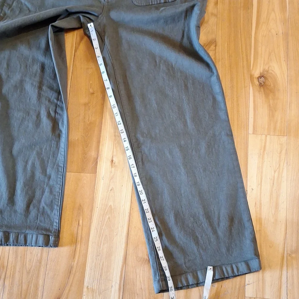 Madewell Emmett Wide Leg Olive Green Pants Size 33 - Picture 11 of 13